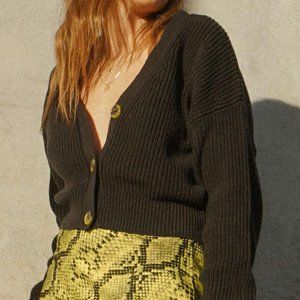 Urban Outfitters Cropped Cardigan (Black)